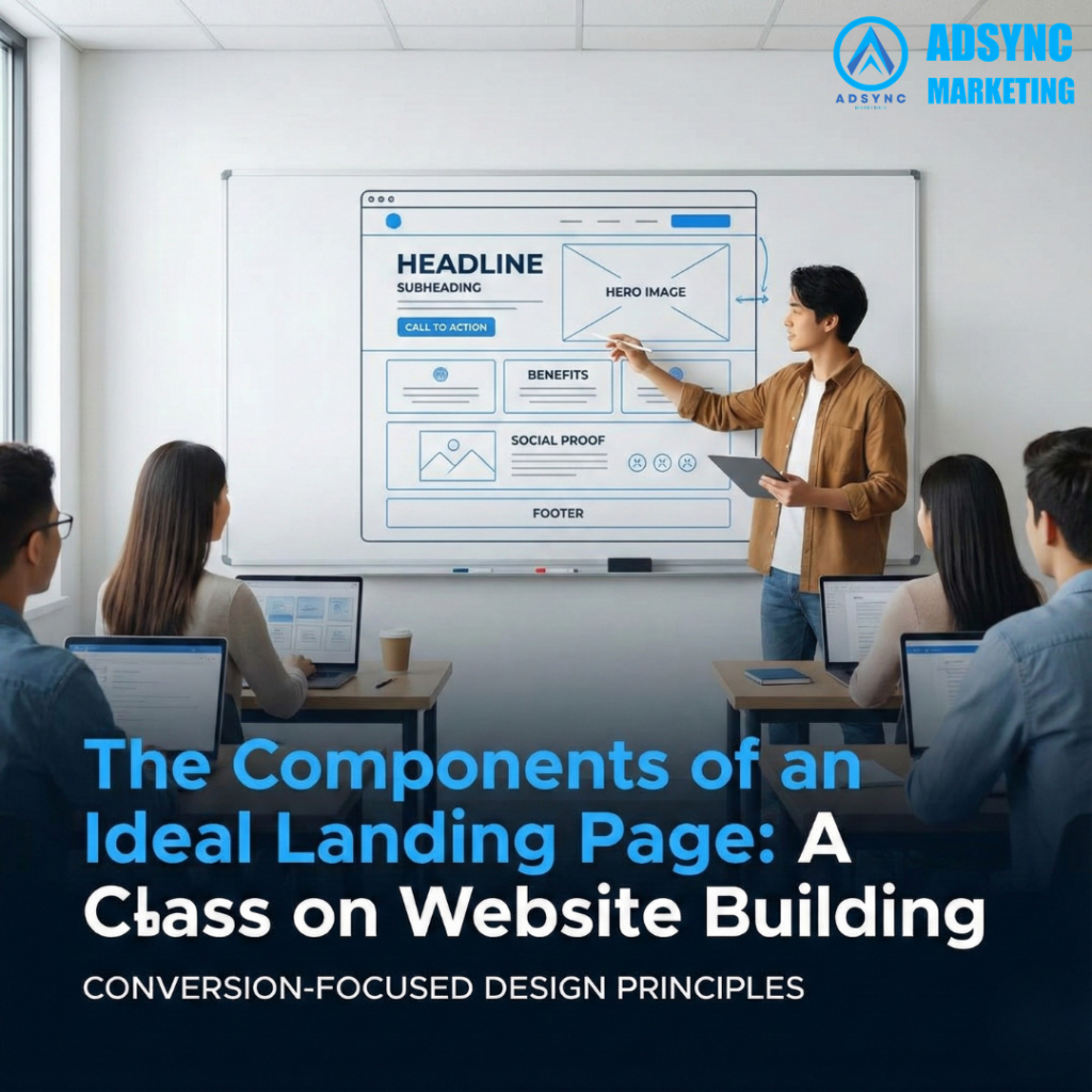 ideal landing page components website building class