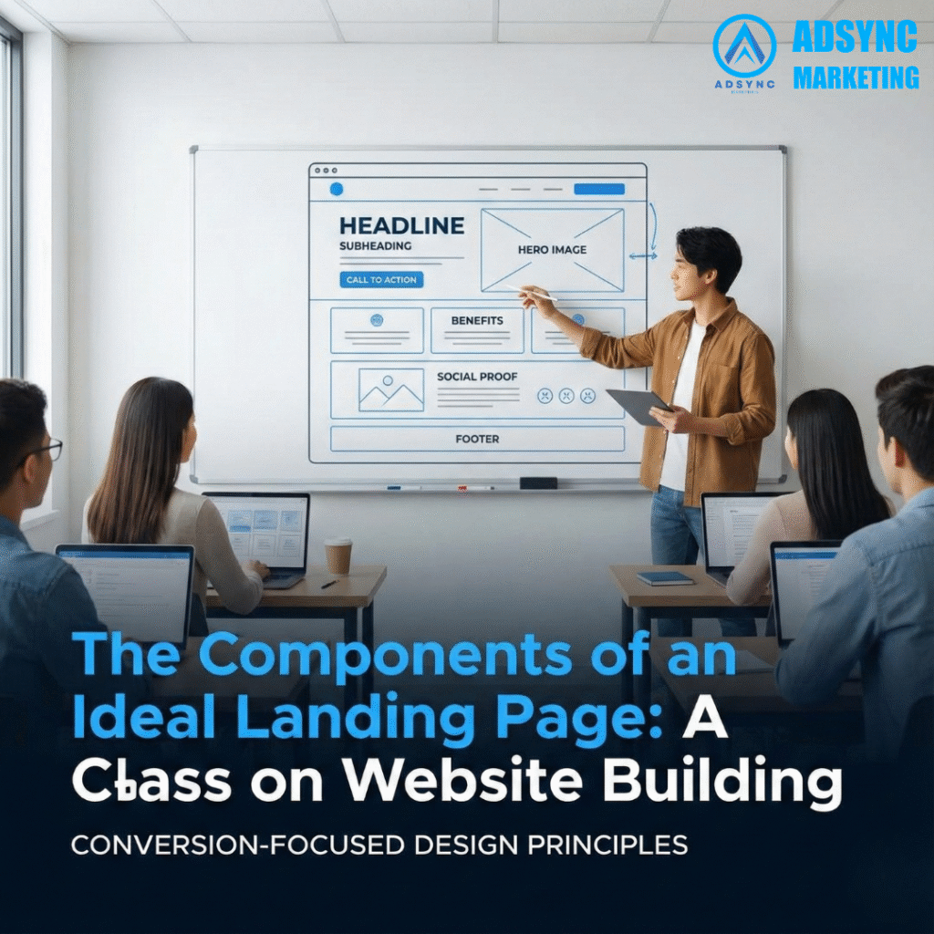 ideal landing page components website building class